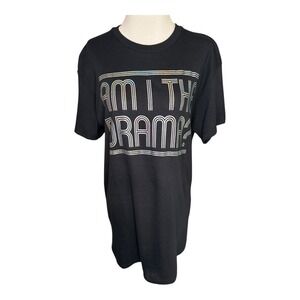 Buzz Am I The Drama Black Graphic Print Short Sleeve T-Shirt‎ XX-Large